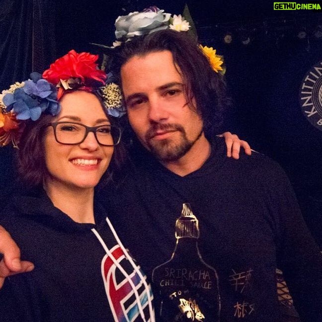 Chyler Leigh Instagram - The infamous evening I was desperately trying to get to @eastofeli That was one of the most difficult day/nights of my life. I work finished (tv term) Season 2 of @supergirlcw at 5:30 AM on April 27th after a 14 hour day, hopped on a flight at 7:30 AM, discovered I had no phone service with @tmobile - freaking out over not being able to reach my hubby, was miraculously saved by the incredibly generous @johnlegere (restoring my faith in phone companies) suffered a heartbreaking 4 hour weather related layover at Toronto airport, missing the @knittingfactorybk #EOE show entirely. I finally arrived at 12:30 AM on the 28th, kissing my hubby like no tomorrow and gratefully stayed to meet and hug over 400 fan/friends until 5 in the morning (do the math, it's hilarious 😂). Thank you @evelien.photography for capturing this moment... I dedicate this #mcm to the man of my dreams, the light of my life }{ Babe, I will ❤️you till we're old and grey and far beyond...