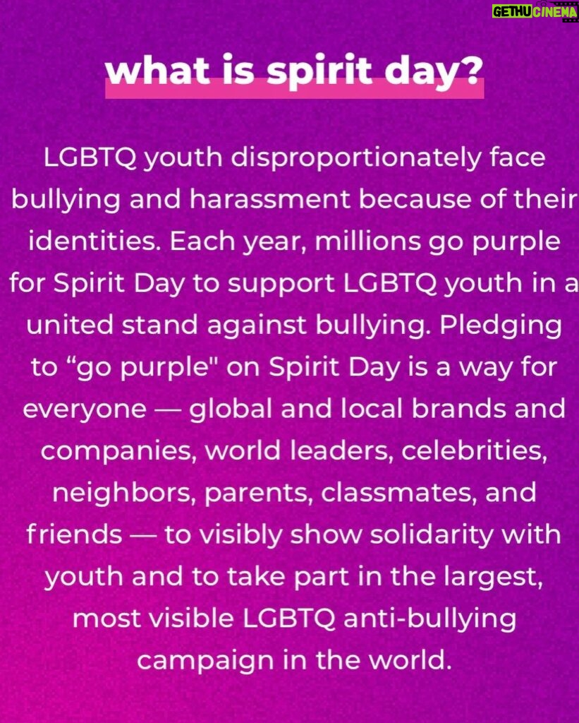 Chyler Leigh Instagram - Today is National #spiritday 🏳️‍🌈 Lets show our #LGBTQ youth they are loved and supported by taking a stand against bullying #GoPurple