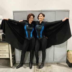 Chyler Leigh Instagram - We tried so hard to take a cool pic together as #SuperAlex but it just got sillier and sillier 🤪 I love you @lisa_chandler_  I’m so lucky to have you by my side! You are an absolute badass AND hero in your own right! The stunt departments in film and tv do not get enough credit... you’re why we actors look so cool!!! #AwardsForStuntPerformers