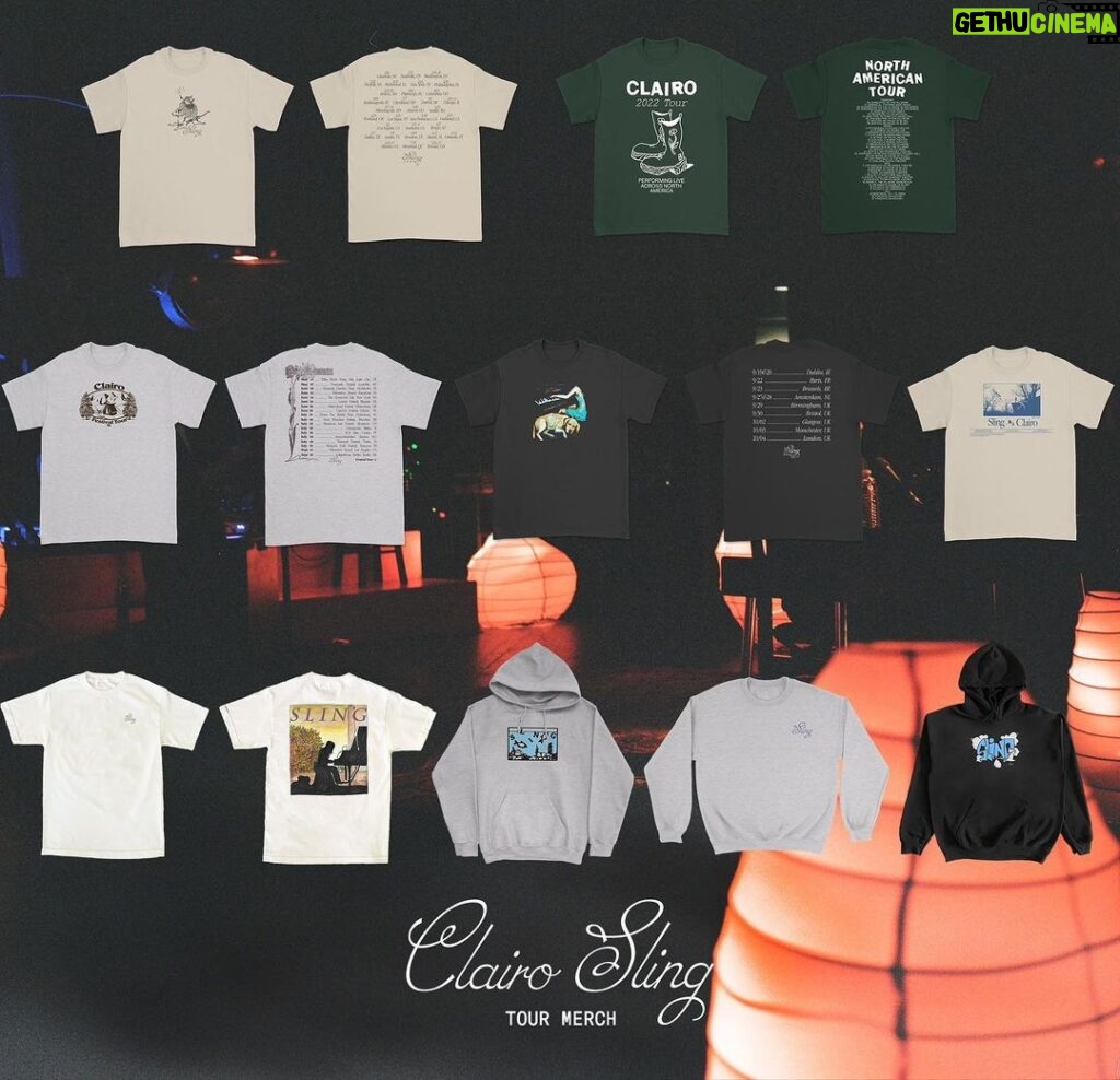 Clairo Instagram - we got some leftover tour merch ! shop will open tomorrow 9am pst / 12pm est & stay open until 11/14. p.s. there’s a new hoodie in there somewhere …! 🐟 🧡🧡🧡
