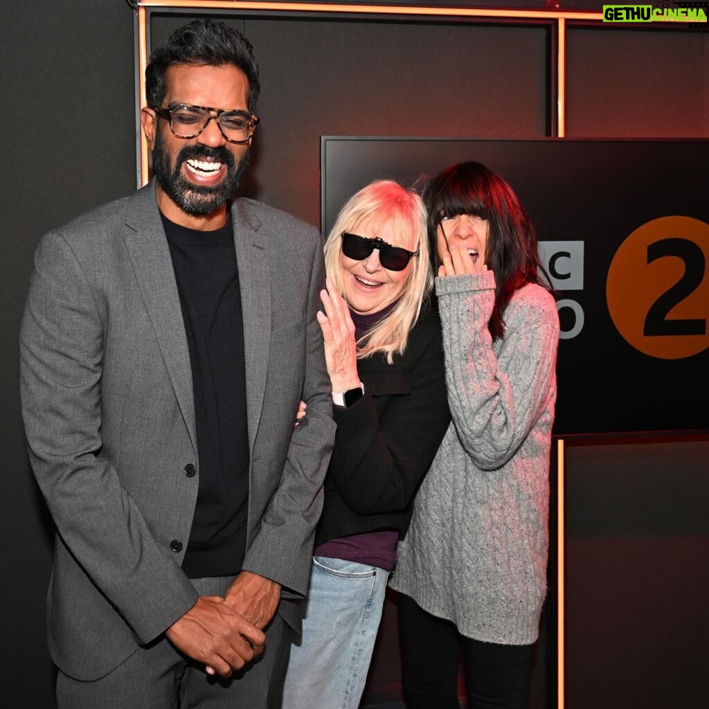 Claudia Winkleman Instagram - These three! 😍🧡 This morning Claudia was joined by comedian and her soon-to-be successor Romesh Ranganathan on the show! Listen to their chat on BBC Sounds 🎧
