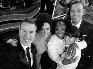 Claudia Winkleman Instagram - I love them.  Semi final results show is on @bbcone at 815. @shirleyballas @motsimabuse @craigrevel @mrantondubeke ❤️