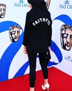 Claudia Winkleman Instagram - Thank you @bafta. I’ll never get over it.

And thank you so much @luxury.family.affair for the extraordinary jacket and @Foundrae for lending me the necklace of necklaces.

Night night xx