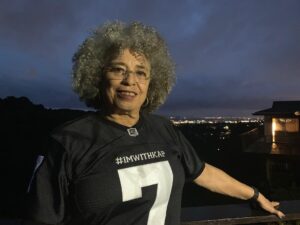 Colin Kaepernick Instagram - I can’t explain how much it means to have the support of the Icon Angela Davis! She has laid the foundation for myself and many others to fight against anti-blackness, and has never wavered! We love and appreciate you! ✊🏾