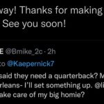 Colin Kaepernick Instagram – @bmike2c and @lilsho_2 came through. We are in Nola tomorrow to get this work in! Let’s get it!