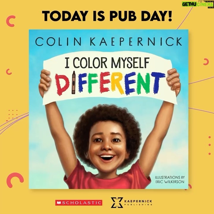 Colin Kaepernick Instagram - Today is #IColorMyselfDifferent's official PUB DAY! I hope that this book inspires and empowers young people--especially Black and Brown youths--to live with confidence & strength in all they do. Available at KaepernickPublishing.com and wherever books are sold.