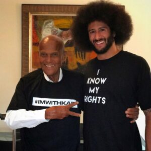 Colin Kaepernick Instagram - The legend himself, Harry Belafonte! Your legacy speaks for itself, and continued support means the world to me!✊🏾