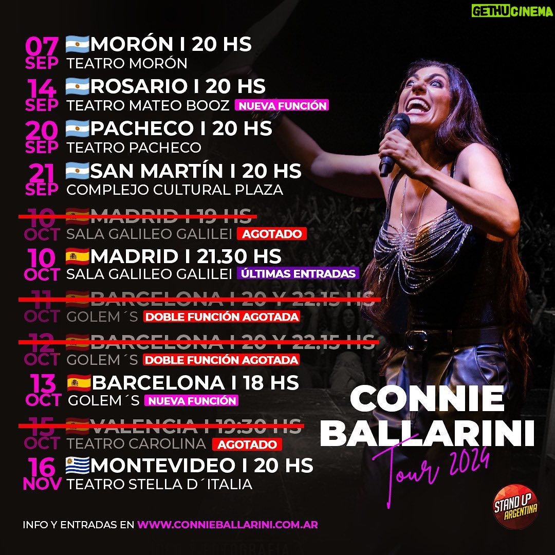 Connie Ballarini Instagram – 📣Un montón de fechitas con mi Unipersonal de  Stand Up ! A cual venís ? ✔️ABRIL Ciclo de los miércoles en el Maipo –  Ultimas entradas 🇵🇪 Sábado