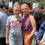 Cynthia Nixon Instagram - Today at @WGAEast’s #RallyAtTheRock to support my writer colleagues who are fighting for a fair and honest contract. As the sign behind the podium said, it’s time to do the WRITE thing! 📝 Swipe to the end for my tribute to some of the greatest (and most apropos) lines of all time! #WGAStrong