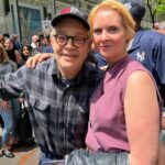 Cynthia Nixon Instagram - Today at @WGAEast’s #RallyAtTheRock to support my writer colleagues who are fighting for a fair and honest contract. As the sign behind the podium said, it’s time to do the WRITE thing! 📝 Swipe to the end for my tribute to some of the greatest (and most apropos) lines of all time! #WGAStrong