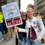 Cynthia Nixon Instagram - I stand with the WGA and visited the NYC picket line today organized by @wgaeast. Without writers there would be no tv or film—they deserve a fair contract now! The picket line is going in front of 888 Broadway until 5:30pm ET! I’ll be sharing the WGA’s upcoming NYC pickets on my Stories too.