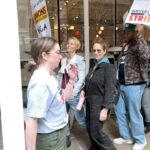 Cynthia Nixon Instagram - I stand with the WGA and visited the NYC picket line today organized by @wgaeast. Without writers there would be no tv or film—they deserve a fair contract now! The picket line is going in front of 888 Broadway until 5:30pm ET! I’ll be sharing the WGA’s upcoming NYC pickets on my Stories too.