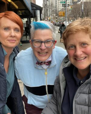 Cynthia Nixon Instagram - And just like that… 2023 is almost over! Because of the SAG-AFTRA strike, I couldn’t post most of our #AndJustLikeThat behind-the-scenes photos when episodes premiered this summer. So now I’m taking a walk down memory lane and sharing some of my favorite memories from our wonderful second season. 💘💘
