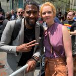 Cynthia Nixon Instagram - Today at @WGAEast’s #RallyAtTheRock to support my writer colleagues who are fighting for a fair and honest contract. As the sign behind the podium said, it’s time to do the WRITE thing! 📝 Swipe to the end for my tribute to some of the greatest (and most apropos) lines of all time! #WGAStrong