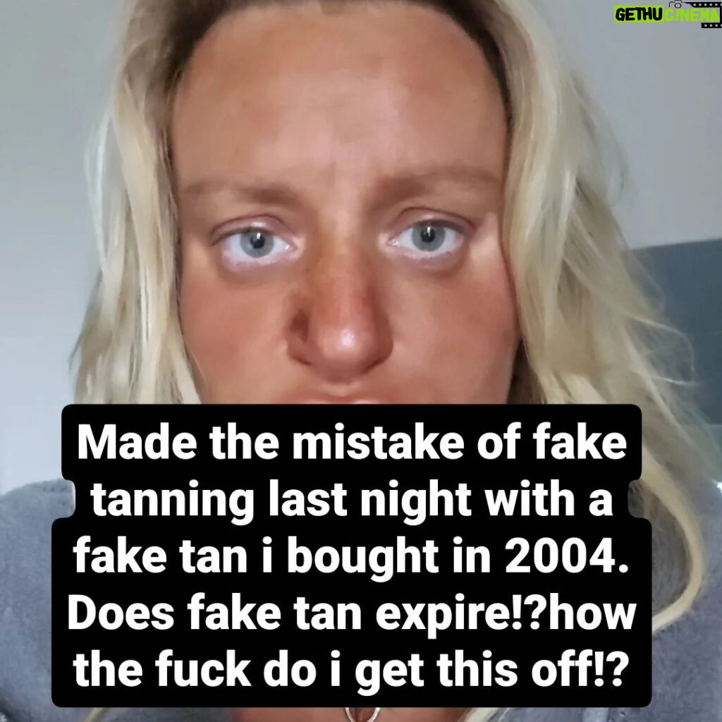 Daisy May Cooper Instagram - Please help. The fake tan i used is 20 years old? No fake tan remover is working and lemon juice is not working. Tried nail varnish remover and that just burns