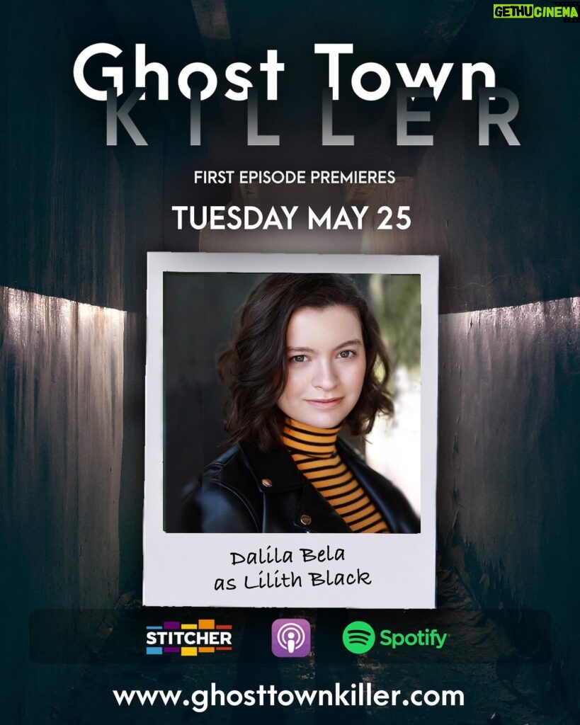 Dalila Bela Instagram - Hey, guys!! I have some big news!! A podcast that I’m on, #ghosttownkiller, created and written by @jeremy_lutter and @marcywaughtal, is premiering Tuesday May 25th, and episodes will keep coming every Tuesday for six weeks!! “Can you solve a murder if no one cares about the evidence? GHOST TOWN KILLER is a detective story about the post-truth world. Our story follows paranormal investigator turned journalist Lilith Black in the search for her sister's killer within her isolated hometown which is on the verge of financial ruin. Lilith comes to realize that facts don't always change minds as she goes up against long-standing prejudices in her town to find the killer.” You can listen to Lilith’s journey on @spotify, @stitcherpodcasts, and #applepodcasts!! I’m so excited for you all to hear it!!!