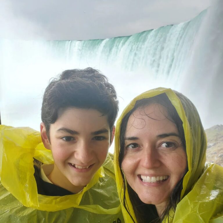 Danica McKellar Instagram - Look! Drowned rats at Niagara Falls!! (Actually, somehow Draco's hair stayed pretty dry so maybe it's just me!) 😅 So phenomenal to see the Falls up close - the mist TAKES OVER and well, explains alot about these pictures, ha! 😁 So grateful to spend a day off before starting my @greatamericanfamily movie to experience this (and then a spectacular dinner and view at @primesteakhousenf!) with my mom, Draco and some good family friends!! . . Wishing you a beautiful rest of your weekend. Try getting out in nature, even just for a walk - God's wonders are all around us! 🙏💕