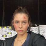 Daniela Melchior Instagram - Throwback - from Ellie’s screen tests to continuity pics Make up by Flora Moody @floramoody Hair by Peta Dunstall @peta_hairstylist Who’s excited for @roadhousemovie ? ⚡️⚡️⚡️