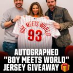 Danielle Fishel Instagram - THIS COULD BE YOURS 🌎🎁 We’re giving away the 1 of 1 “Boy Meets World” Phillies jersey signed by @daniellefishel (Topanga Lawrence), @rider_strong (Shawn Hunter), and Will Friedle (Eric Matthews). To enter: 1. Follow @Topps 2. Like this post and comment #ToppsMeetsWorld 3. Tag a friend Full rules at Link in Bio 🔗
