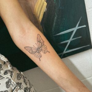Darci Lynne Farmer Instagram - Papilio Blumei:
The remarkable feature of this butterfly's wing is that it contains rows of very small concave surfaces that reflect light in many ways. 

I got this specific butterfly because I believe change is a beautiful thing. It’s okay to be ever changing, and to not limit yourself. Reflect what you love! And also…who doesn’t love butterflies?
🦋🦋🦋 

And THANK YOU @zonlytattoo so much. Your talent is beyond words!!!