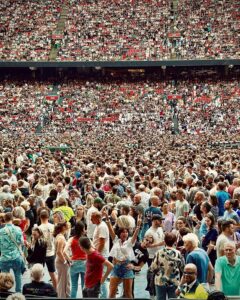 Davina McCall Instagram - Where’s Wally . 😂😂 went to see @coldplay last night . Made so many lovely Dutch friends around us on the pitch . Coldplay fans are ❤️❤️❤️❤️ we sang , danced, jumped around and cried . Spiritual …