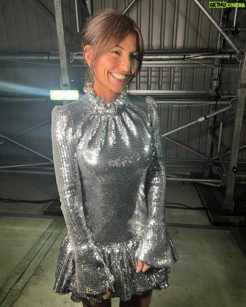 Davina McCall Instagram - Tonight’s @maskedsingeruk was one of my faves ever … I got a big shock !!! A very big shock !!! 😂😂😂🤪 My dress is @rabanne , shoes @terrydehavilland ( omg love love love) and earrings @thediamondstoreuk 🩷 hair @mdlondon 💝😻😍 m up @cherylphelpsgardiner and styling @abigailrosewhite … thanks gang