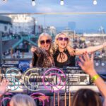 Denise Van Outen Instagram - @discoliscious BRIGHTON @brightoni360official with @jamsaxx 🎷@showellientertainment roller dancers 🛼🪩What a weekend! Thank you to those who came and partied with us. 🌈🥂 my playsuit is by @woowooboutique 🫶🏼 fan available At DISCOLISCIOUS.com