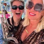Denise Van Outen Instagram - @discoliscious BRIGHTON @brightoni360official with @jamsaxx 🎷@showellientertainment roller dancers 🛼🪩What a weekend! Thank you to those who came and partied with us. 🌈🥂 my playsuit is by @woowooboutique 🫶🏼 fan available At DISCOLISCIOUS.com