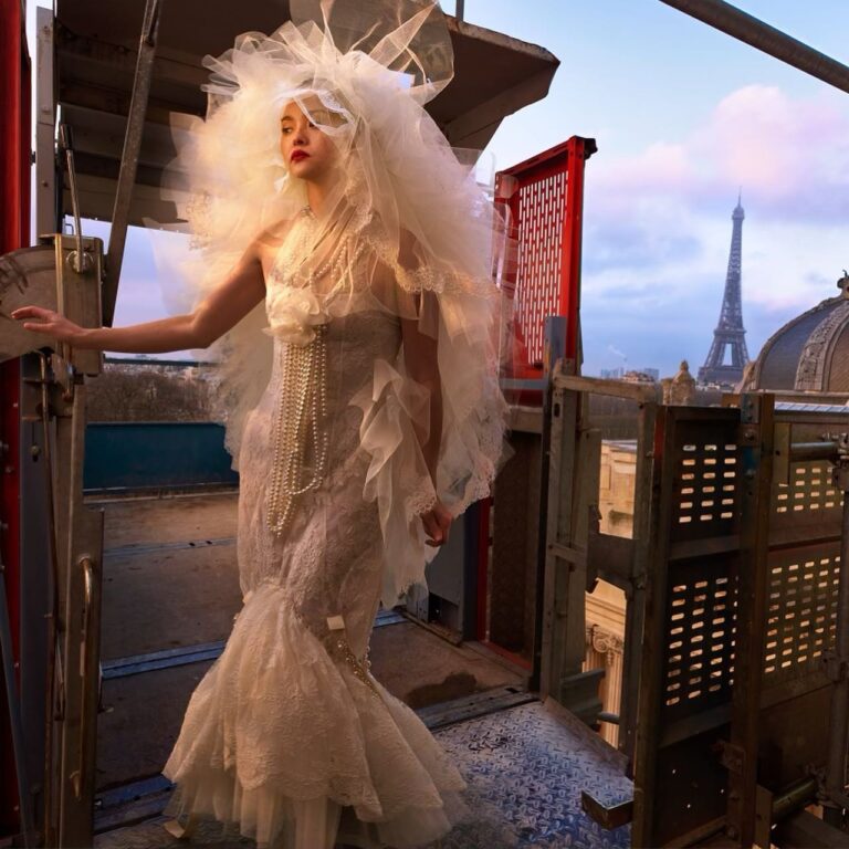 Devon Aoki Instagram - Absolutely in awe of the delicate beauty of this gorgeous gown created by designer Simone Rocha @simonerocha_ to honor Karl Lagerfeld for the May issue of American Vogue! It was a pleasure to be a bride again for Karl ❤️ photographed at the Grand Palais by Annie Leibovitz for American Vogue. Vogue @voguemagazine @simonerocha_ Photographer: Annie Leibovitz @annieleibovitz Fashion Editor: Alex Harrington @alex_jordan_harrington Global Casting Director: Ignacio Murillo @imurillo  Hair: Jawara @jawaraw Makeup: Fara Homidi @farahomidi