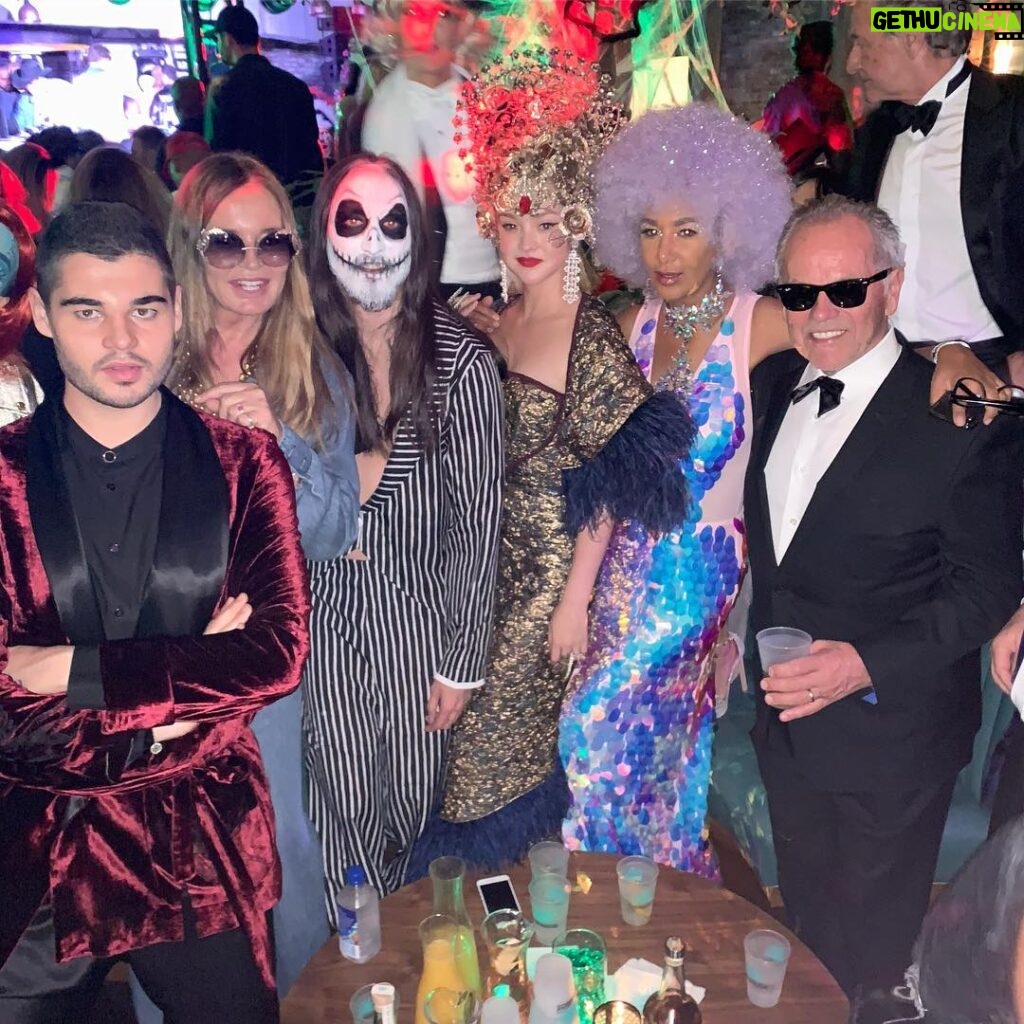 Devon Aoki Instagram - Weekend squad! Halloween in Vegas not a bad idea @gelilapuck and @chefwolfgangpuck @steveaoki thank you x love you guys so much. Thanks #stylingbyb @bcompleted for turning me into a queen and @rinaldyyunardiofficial what a masterpiece and amazing dress @davidhsf plus hair by @lv_hair_by_stephanie and @nikki.paint for turning Steve into the next level Jack. 😘 video music by my all time fav pianist genius Julien Marchal Insight on iTunes photo @danilolewis