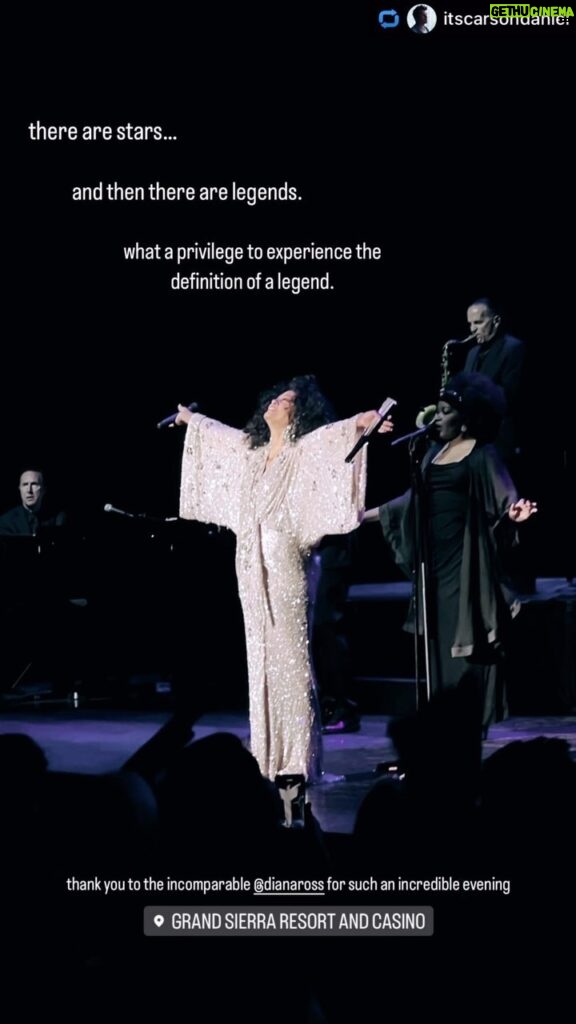 Diana Ross Instagram - I am so thankful for the love and energy I received from everyone at the @grandsierra in Reno! It’s really such a blessing. I love you all so much 🩷 #DianaRoss #TheMusicLegacyTour #DianaRossThankYou