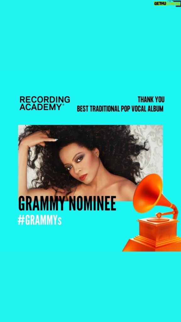 Diana Ross Instagram - Basking in the deliciousness of the Grammy nomination 💙 “Thank You” to these wonderfully talented people who were a part of this album, to the @recordingacademy for this honor, and to all of you. “Thank You” is my love letter to the world. I’m really grateful for these last couple of years even though, at the time, it was hard to understand. But, looking back, it was a very very positive time for me. Today and every day I am thankful for the blessings. #dianarossthankyou #grammys
