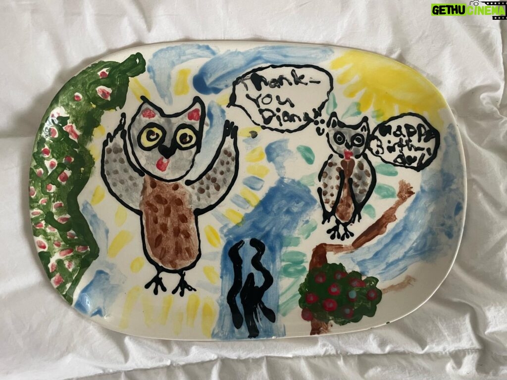 Diana Silvers Instagram - a homemade gift for grandpa. i miss him very much. i have no memory making this but it’s got my signature so it must have been me 🦉