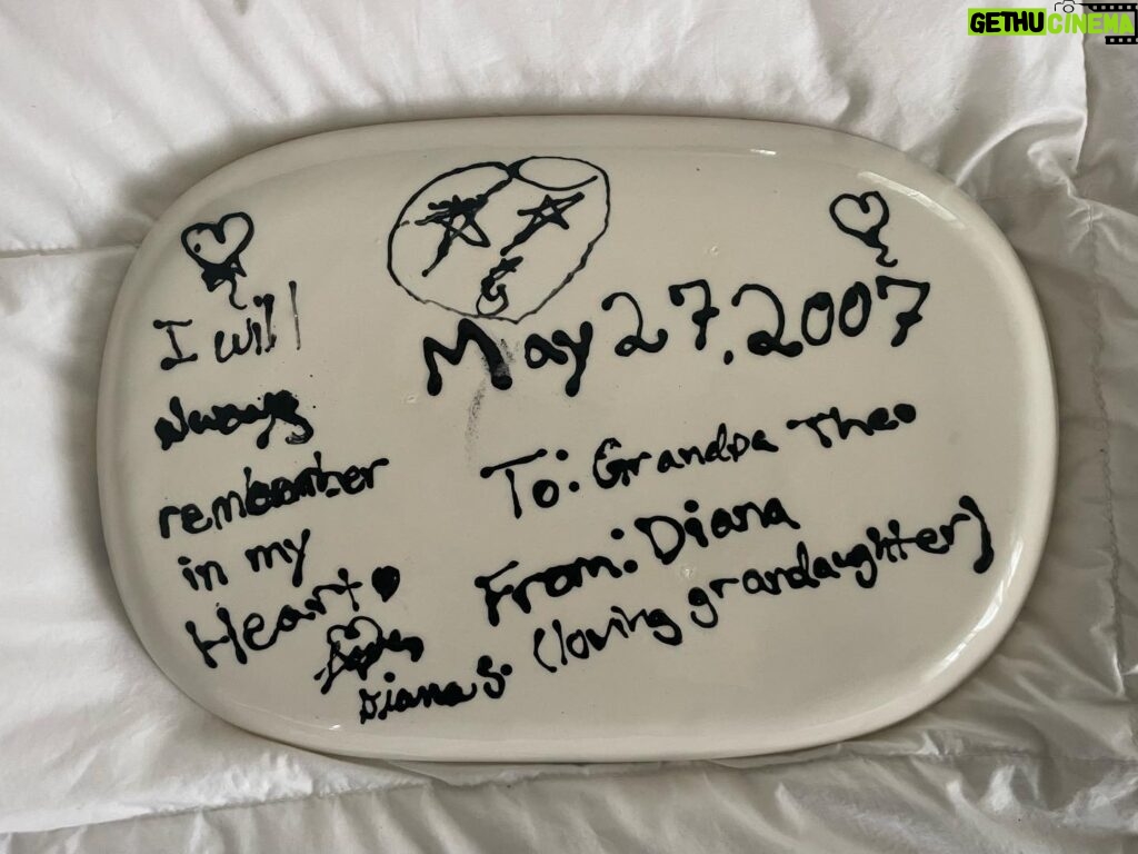 Diana Silvers Instagram - a homemade gift for grandpa. i miss him very much. i have no memory making this but it’s got my signature so it must have been me 🦉