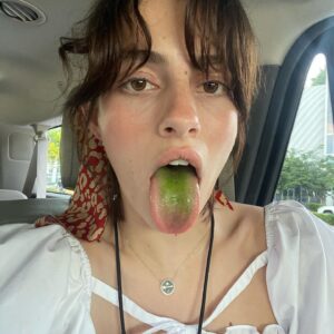 Diana Silvers Instagram - we are on strike and i got bangs and it is august 🌀🌀🌀