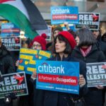 Diane Guerrero Instagram - We were out hundreds strong at @citi HQ in NYC. No business as usual for financial partners in genocide. Keep divesting! Keep the pressure. The erasure of our Palestinian siblings has to stop. We need a CeaseFire Now! End to APARTHEID and the occupation.