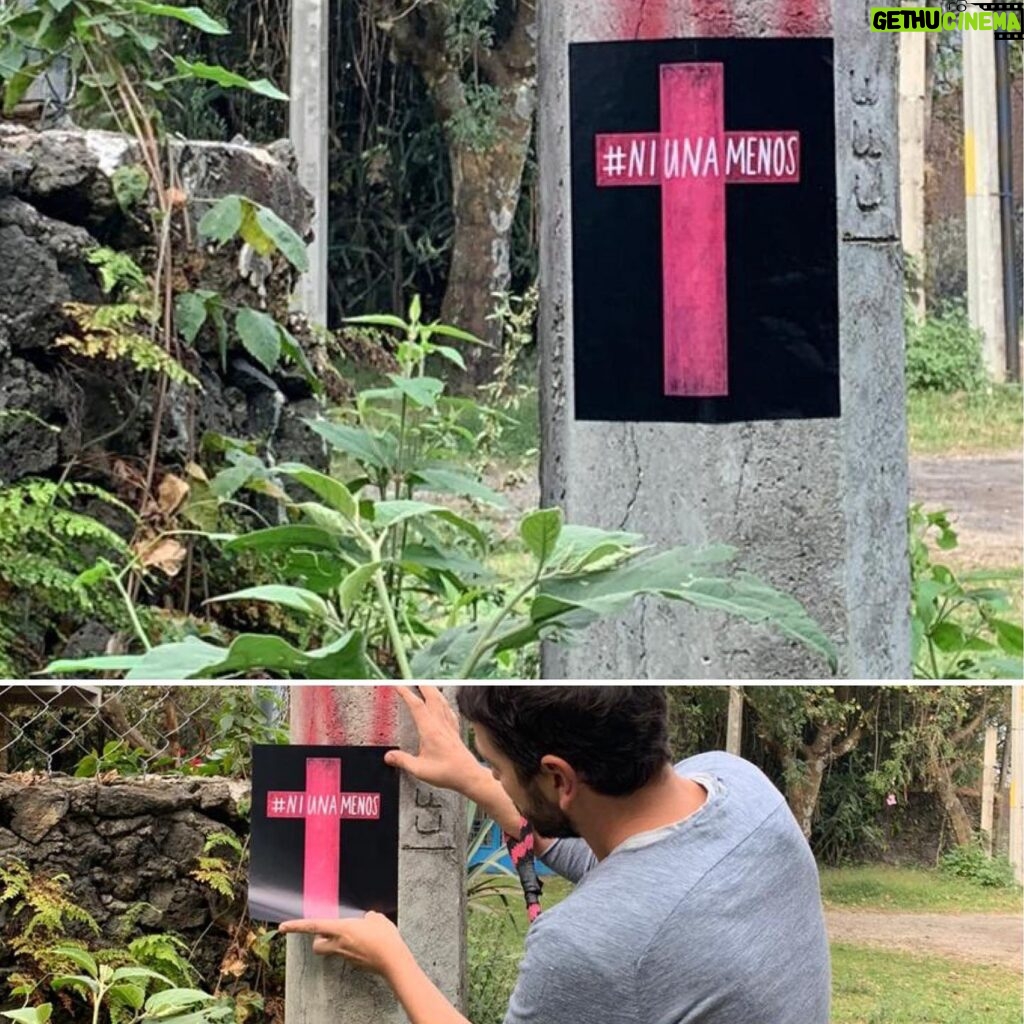 Diego Luna Instagram - ‪Ya pegué mi cruz para sumarme a la #CruzadaConNosotras aquí en el estado de Morelos. ¿Ya pegaron o pintaron la suya? #NiUnaMenos @eldiadespuesmx ‬