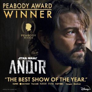 Diego Luna Instagram - Thanks for this 🏆 @PeabodyAwards !!!
What a privilege to be part of this show and this wonderful team. Felicidades a todxs!!!! #Andor