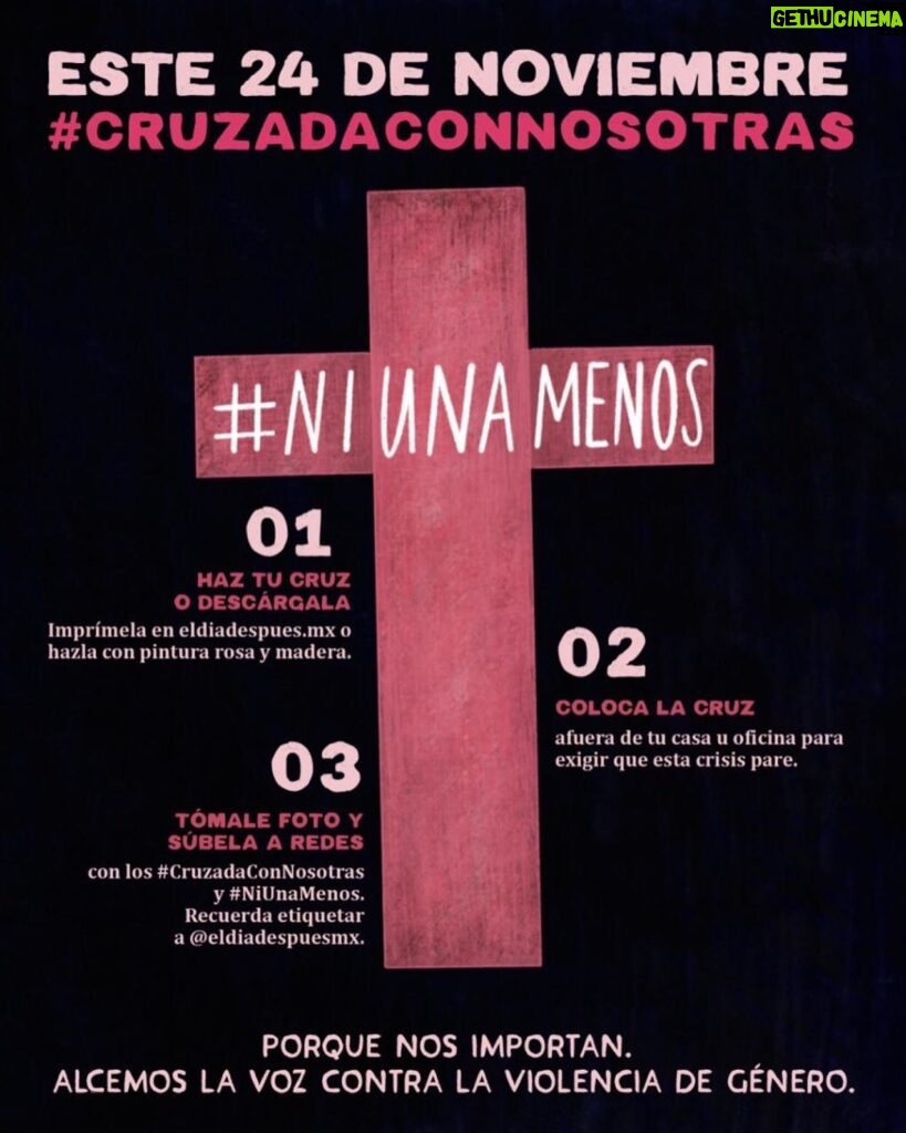 Diego Luna Instagram - Únete a la #CruzadaConNosotras este 24 de noviembre y grita fuerte #NiUnaMenos. Entra a @eldiadespuesmx, infórmate e involúcrate.