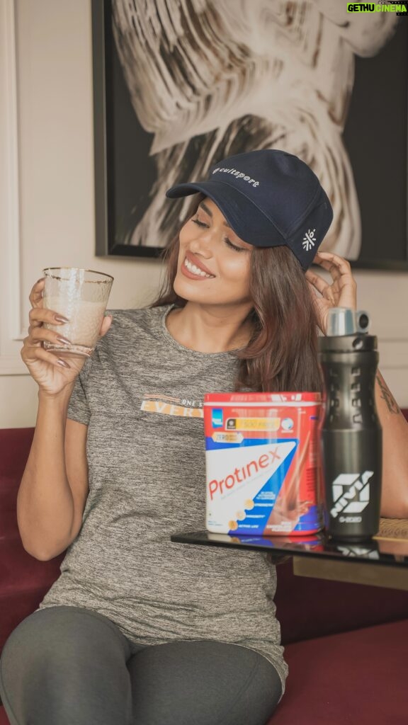 Dimpi Sanghvi Instagram - Hey guys, I fullfill my daily dose of protein with Protinex as it scientifically designed to improve strength in 8 weeks. It has Vital nutrients like Protein, Vitamins and other essential nutrients. But that’s not all! I also got these amazing Cult products! How? With every purchase of Protinex Vanilla/ Chocolate (400gms), you FLAT Rs 500 off on any Cult merchandise! *Offer Valid till stocks last, Hurry Note: Not recommended for people who are allergic to Peanut, Soy and Gluten⚠ #protinex #protein #health #diet #wellness #nutrition #vanilla #immunity #strength #energy #CultFitness #CultOffer #DimpiSanghvi