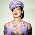 Dita Von Teese Instagram - English translation of  'FEMME DE TÊTE': Assertive woman. Soft but unyielding, this satin officers cap was inspired from @ditavonteese ‘s fetish modeling days, with a candy colored twist. (Obviously available in Black as well, we haven’t gone completely mad.) @ditavonteese by @travis_shinn Dresses: @maguydechadirac @lenahoschek @jennypackham Jewlery: @sillamjewelry #hoodxdita #travisshinn #ditavonteese #hoodlondon #millinery #vintagestyle #glamour