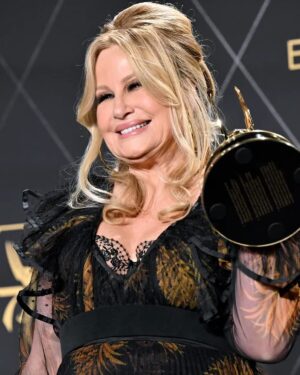 Dita Von Teese Instagram - Delighted to see @jennifercoolidge wearing @ditavonteeselingerie peeking out of her gown as she accepts her #Emmy award! 
This style is called Julie’s Roses, named for another glamorous friend, @julienewmarofficial.  It comes in a multitude of colors, and up to size 44G. 
It’s in store now at ditavonteeselingerie.com and fine lingerie retailers around the world.