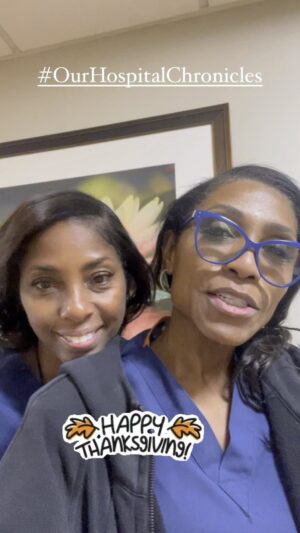 Dr. Jackie Walters Berry Instagram - Well it’s 0500 on Thanksgiving eve and  @drsswhit and I were once again “on call” and passing in the halls like hey girl hey and do a whole 40 minute catch up like I just didn’t see her 2 days ago. Looks like tonight, when she’s up, I’m not and when I’m up, she’s not.  This year she gets the holiday off and wanted to rub it right on in. #marriedtomedicine #friendsneedfriends #happythanksgivng  #hospitalbehindthescenes #she’soffi’mnot