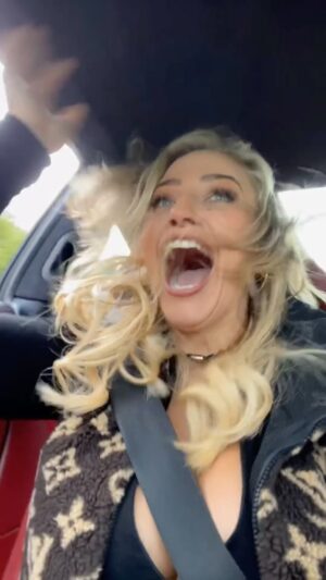 Ebanie Bridges Instagram - My facials say it all 😜😮‍💨🤤💦🔥 some reactions from my spin in  @moltonchambers #ES1500 #991TurboS with @rubais_esmotor behind the wheel 🥵🥵😍

Thanks for the experience @esmotoruk looking forward to building mine up to this with you guys 😉