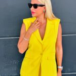 Eleni Menegaki Instagram - Sunny! #eleni Κοστούμι #patriziapepe #notosofficial #eleni #color #outfitoftheday #ToMegaToKalo