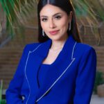 Elham Ali Instagram - الرُّوح التي فيها شيءٌ من روحِك تعرفُ كيفَ تخاطبكَ بِلا كلمات💙 @kld_sqr Styled by @ziadalsaleh Suit from @liliblancofficial Diamond 💎 @damasjewellery Assistant @hana_m_abdullah Photographer @mohannad_am Thanks to @abdulrahmanamjad #الهام_علي #خالد_صقر #تشيلو #cello