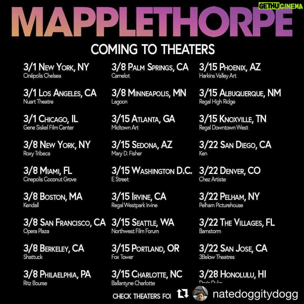 Eliza Dushku Instagram - 🙌 #Repost @natedoggitydogg with @get_repost ・・・ Hello friends👋 go see this movie I produced @mapplethorpemovie @goldwynfilms MAPPLETHORPE the #biopic about famed #photographer Robert Mapplethorpe starring #MattSmith OPENS TOMORROW in #NYC, #LA, & #Chicago and then it comes to these theaters! Gets your tickets today and mark your calendars!!! . . #film #indiefilm #movie #gay #malephotography #editorial #art #culture #entertainment #mapplethorpe #robertmapplethorpe #photography #blackandwhite #enfantterrible #artfilm #newrelease #gayfilm #lgbtqia