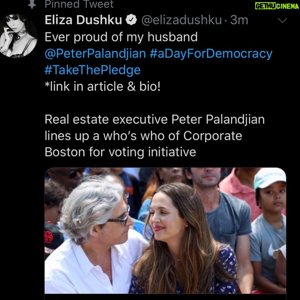 Eliza Dushku Instagram - www.aDayforDemocracy.com is a privately funded, NON-partisan initiative that encourages CEOs to take the pledge & support employees’ right to #vote by working with @TurboVote #aDayforDemocracy #democracy #vote #election #america #voting #rights #vote #support #TakeThePledge & share! LINK IN BIO! 🇺🇸