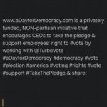 Eliza Dushku Instagram – www.aDayforDemocracy.com is a privately funded, NON-partisan initiative that encourages CEOs to take the pledge & support employees’ right to #vote by working with @TurboVote #aDayforDemocracy #democracy #vote #election #america #voting #rights #vote #support #TakeThePledge & share!
LINK IN BIO! 🇺🇸