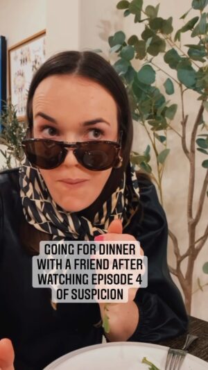 Elizabeth Henstridge Instagram - IT. IS. FRIDAY. which means Episode 4 is out and that is amazing bc it is about to get verrrrry cray. Hold onto your throw cushions. ❤️‍🔥💔

#suspicion @appletvplus
